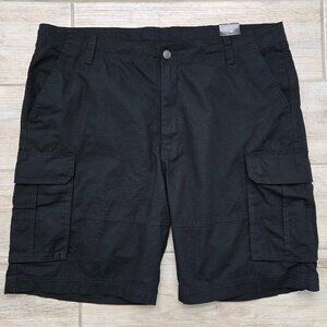 NWT CSG Unity Black Cargo Shorts Men's Snapbutton Flap Pocket Ripstop Utility 42